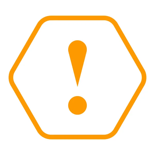 Exclamación de hexágono naranja icono señal de advertencia atención a tope — Vector de stock