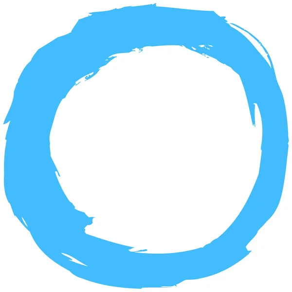 Forma circolare pennellata blu — Vettoriale Stock