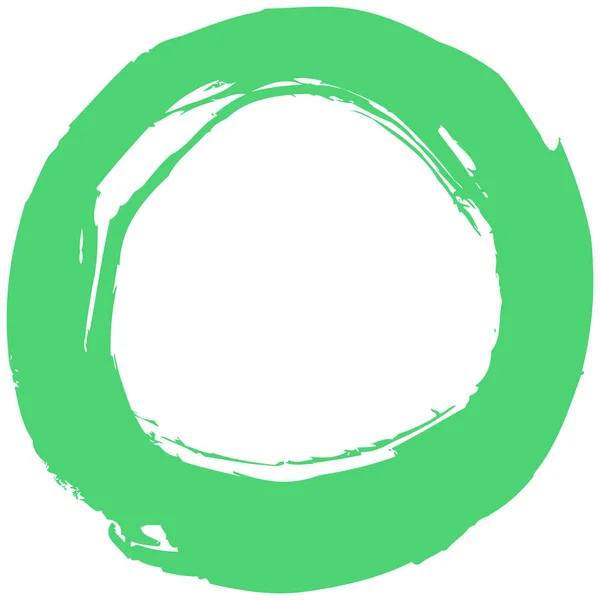 Pincelada Verde Forma Circular — Vector de stock