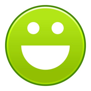 Yeşil gülümseyen yüzü neşeli gülen mutlu ifade