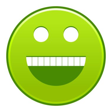 Yeşil gülümseyen yüzü neşeli gülen mutlu ifade