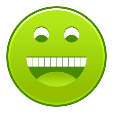 Yeşil gülümseyen yüzü neşeli gülen mutlu ifade