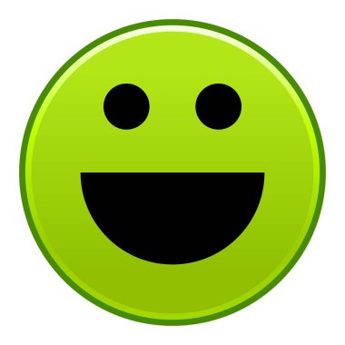 Yeşil gülümseyen yüzü neşeli gülen mutlu ifade