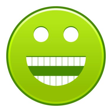 Yeşil gülümseyen yüzü neşeli gülen mutlu ifade