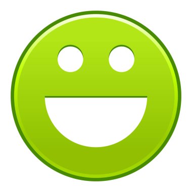 Yeşil gülümseyen yüzü neşeli gülen mutlu ifade