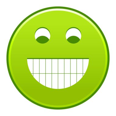 Yeşil gülümseyen yüzü neşeli gülen mutlu ifade