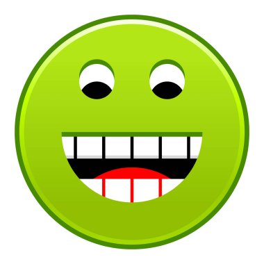 Yeşil gülümseyen yüzü neşeli gülen mutlu ifade