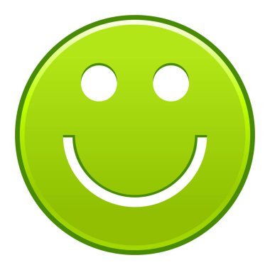 Yeşil gülümseyen yüzü neşeli gülen mutlu ifade