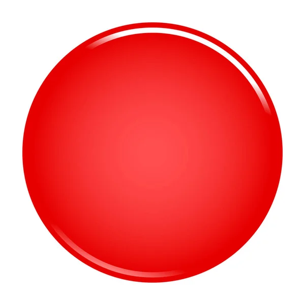 Botón círculo rojo en blanco icono de Internet web — Vector de stock