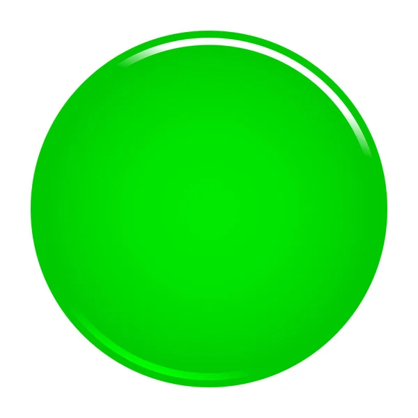 Botón verde círculo en blanco Web icono de Internet — Vector de stock