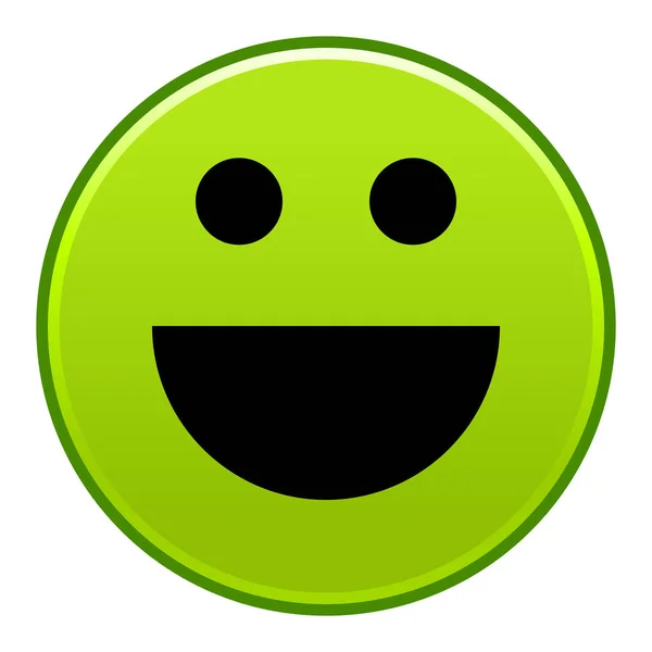 Cara sonriente verde emoticono feliz sonriente alegre — Archivo Imágenes Vectoriales