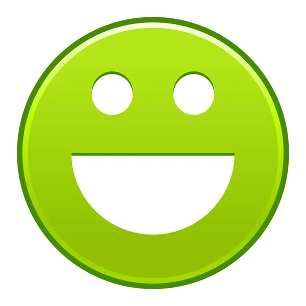 Green smiling face cheerful smiley happy emoticon — Stock Vector