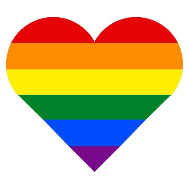 Gökkuşağı bayrağı kalp şeklinde