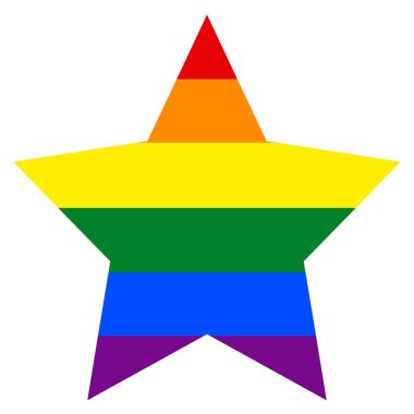 Gökkuşağı bayrağı yıldız şeklinde