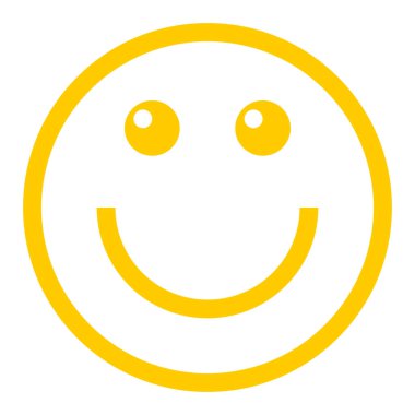 Mutlu gülümseyen yüzü düz stil