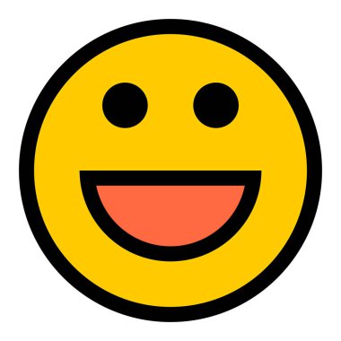 Mutlu gülümseyen yüzü düz stil