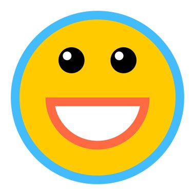 Mutlu gülümseyen yüzü düz stil