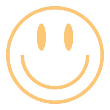 Düz gülümseyen yüz mutlu gülen