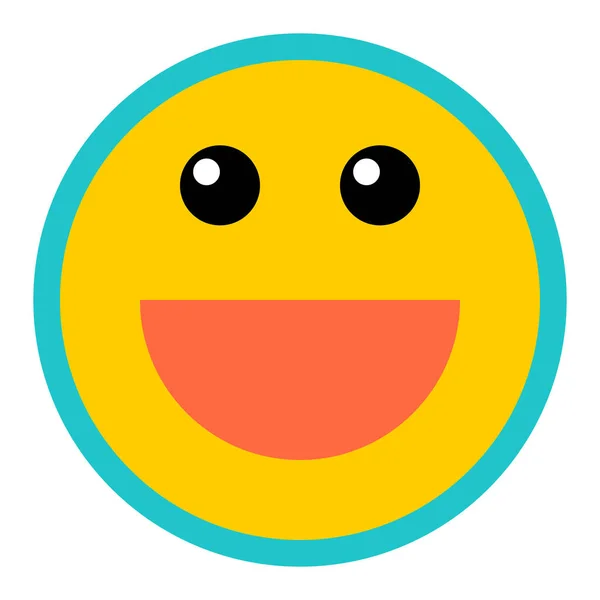 Happy Smiley Smiling Face Flat Style — Stock Vector