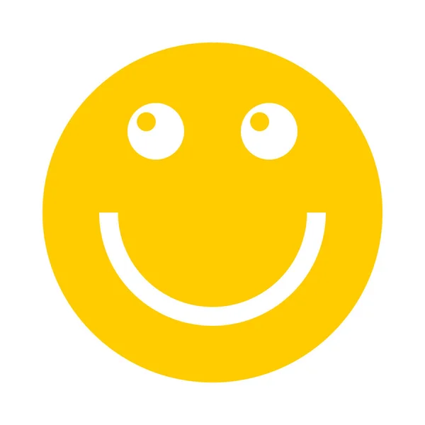 Happy Smiley sorridente viso stile piatto — Vettoriale Stock