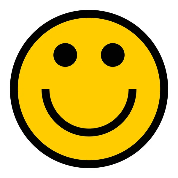 Ευτυχισμένη Smiley χαμογελαστό πρόσωπο επίπεδη στυλ — Διανυσματικό Αρχείο