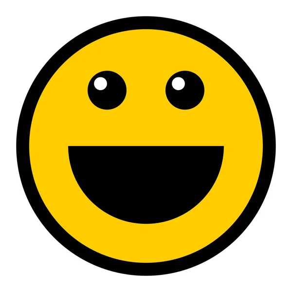 Cara sonriente feliz estilo plano — Vector de stock