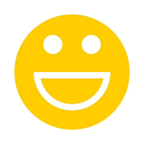 Happy Smiley sorridente viso stile piatto — Vettoriale Stock