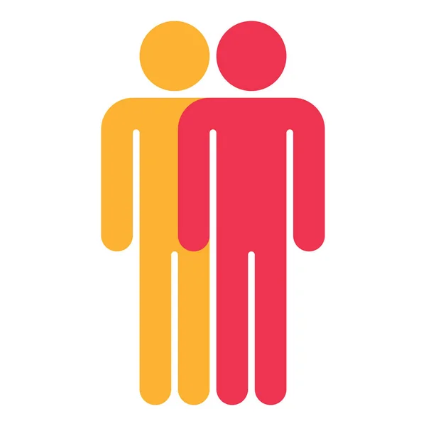 Two Man Sign People Icon — Stock Vector
