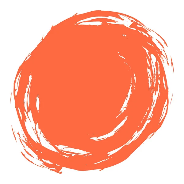 Röd penselform Stroke cirkel — Stock vektor
