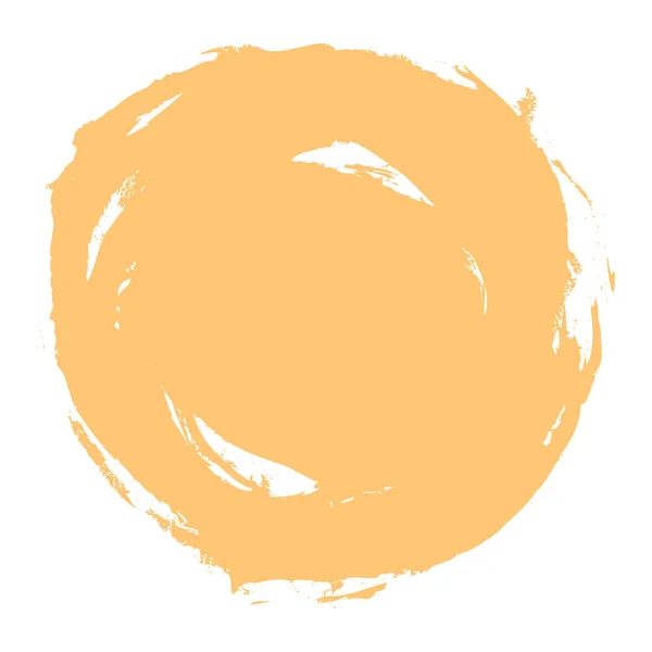 Pincelada amarilla forma de círculo — Vector de stock