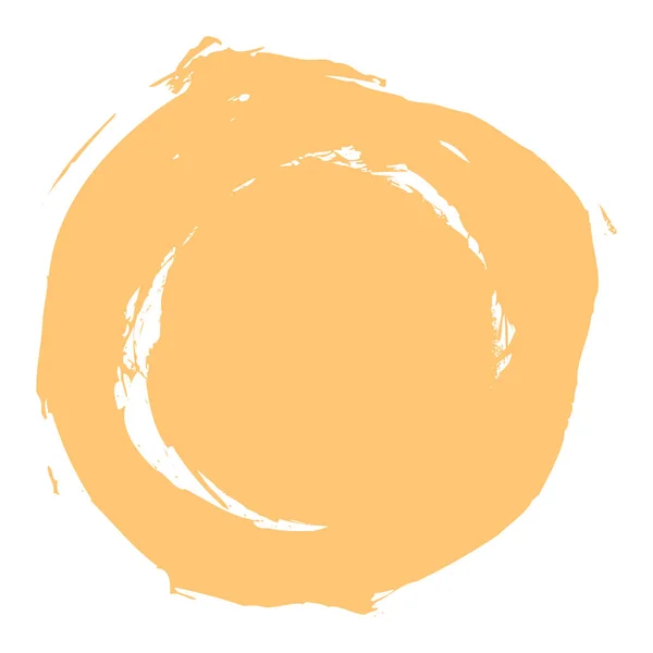 黄色のブラシ ストロークの円図形 — ストックベクタ