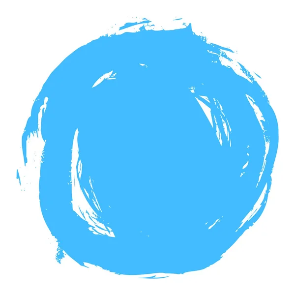 Forma cerchio pennellata blu — Vettoriale Stock