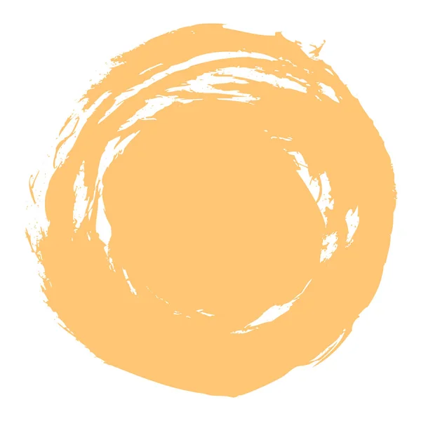 Yellow Brush Stroke Circle Shape — Stock Vector
