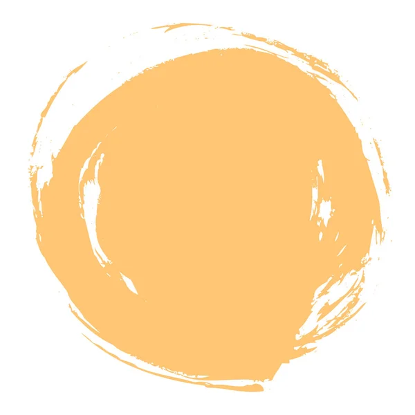 黄色のブラシ ストロークの円図形 — ストックベクタ