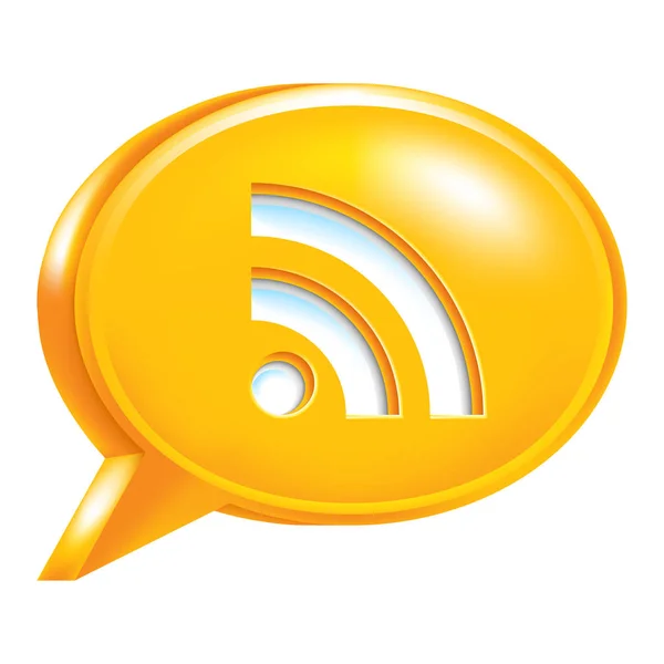 Orange Speech Bubble Icon RSS Sign or Wi-Fi Signal — Stock Vector