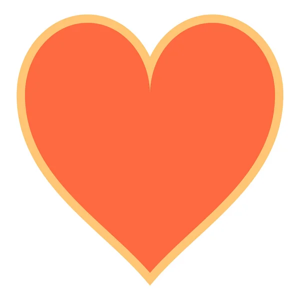 Platt hjärta tecken som ikon — Stock vektor
