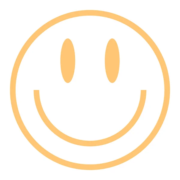 Faccina sorridente piatta felice sorriso — Vettoriale Stock