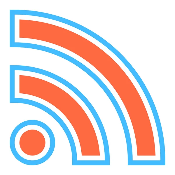 Σύμβολο RSS εγγραφείτε κουμπί ή εικονιδίου σήματος Wi-Fi — Διανυσματικό Αρχείο