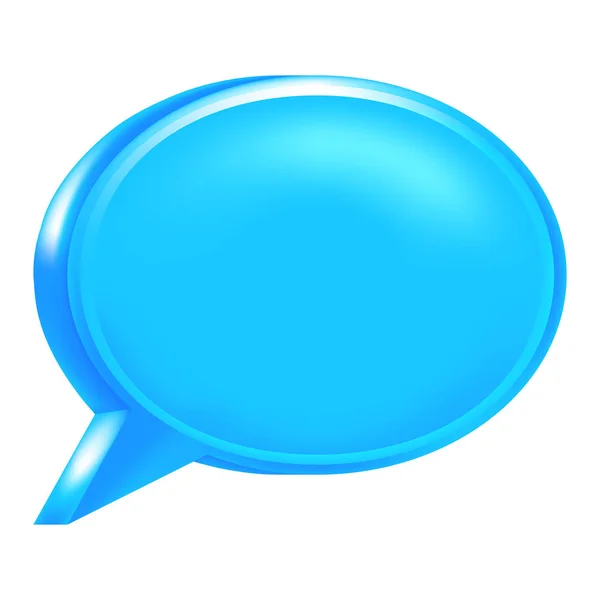 Icono de burbuja de discurso en blanco azul — Archivo Imágenes Vectoriales