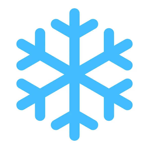 Copo de nieve plano signo de baja temperatura — Vector de stock