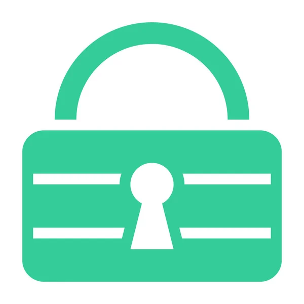 Platte hangslot veilige pictogram slotknoop teken wachtwoord — Stockvector