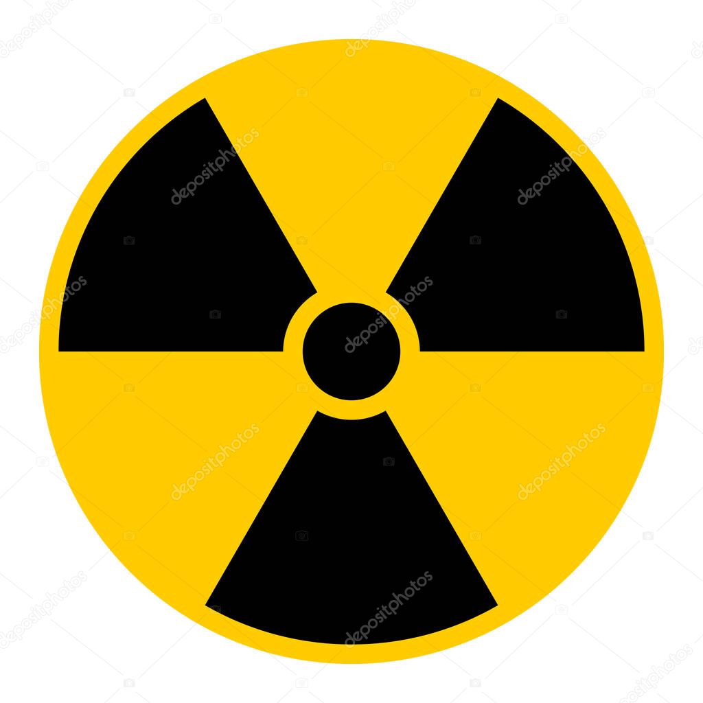 Señal de advertencia de peligro de atención de símbolo de radiación ...