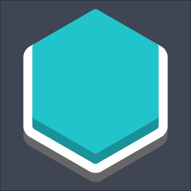 3D düz boş altıgen Web düğmesi