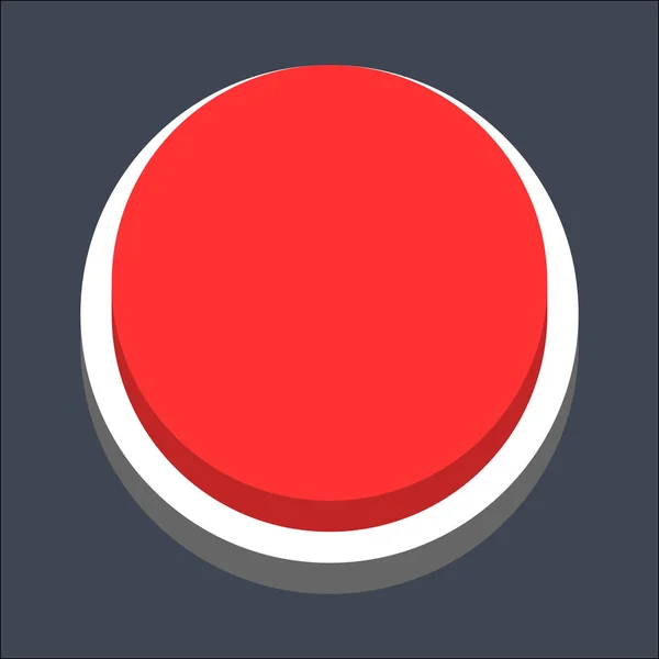 Botón web de círculo en blanco plano 3D — Vector de stock
