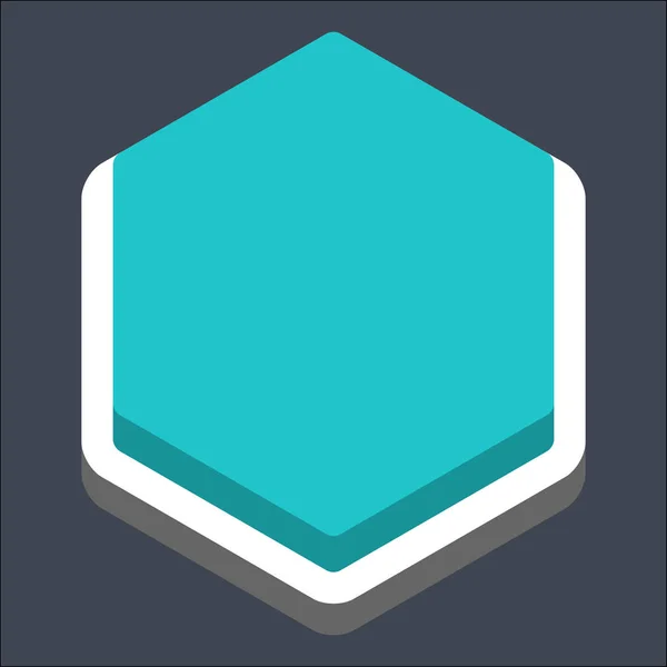 Botón web hexagonal plano en blanco 3D — Vector de stock