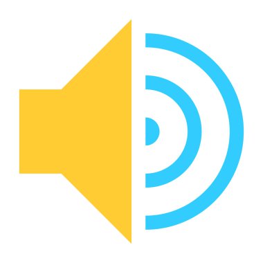 Düz cilt yüksek simgesi hoparlör hoparlör düğmesini