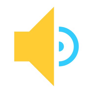 Düz cilt orta simgesi hoparlör hoparlör düğmesini