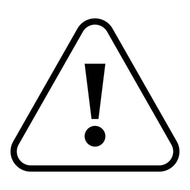 Siyah üçgen ünlem işareti simgesi uyarı işareti dikkat popo