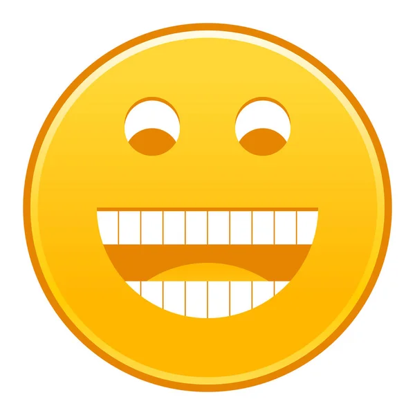 Amarillo sonriente cara alegre sonriente feliz emoticono — Vector de stock