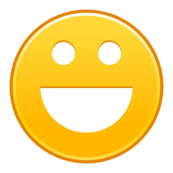 Amarillo sonriente cara alegre sonriente feliz emoticono — Vector de stock